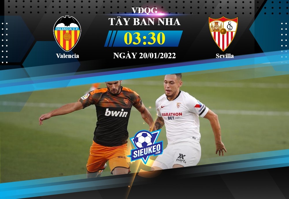 Soi kèo bóng đá Valencia vs Sevilla 03h30 ngày 20/01/2022: Phơi áo sân nhà